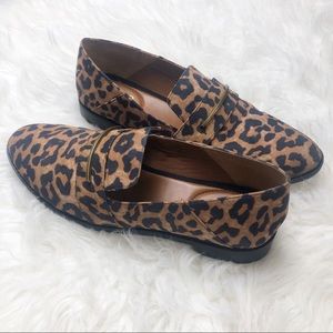 Franco Sarto harrow camel leapord print loafers 8M